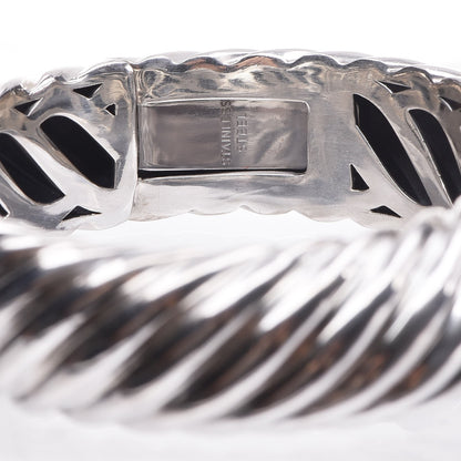 David Yurman Sterling Silver 18K Yellow Gold 15mm Sculpted Cable Cuff Bracelet 5 of 5