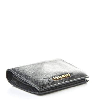 Miu Miu Goatskin Madras Small Wallet Black 4 of 13