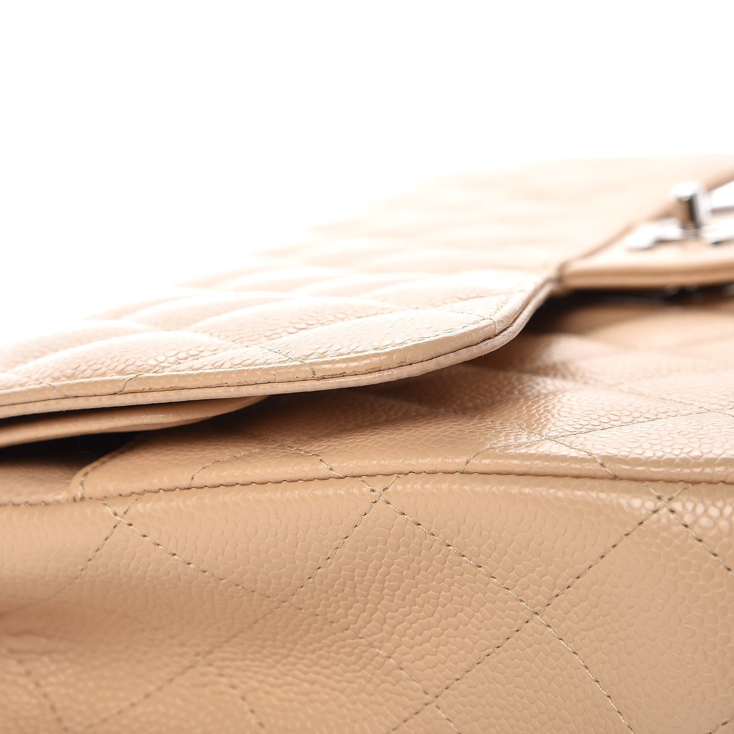 Chanel Caviar Quilted Jumbo Double Flap Beige Clair 8 of 13