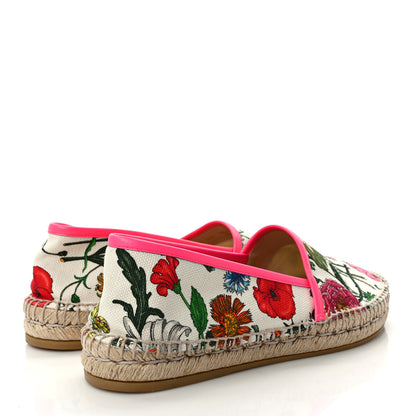 Gucci Canvas Flora Print Espadrilles 39 White Multicolor Fuxia 4 of 9