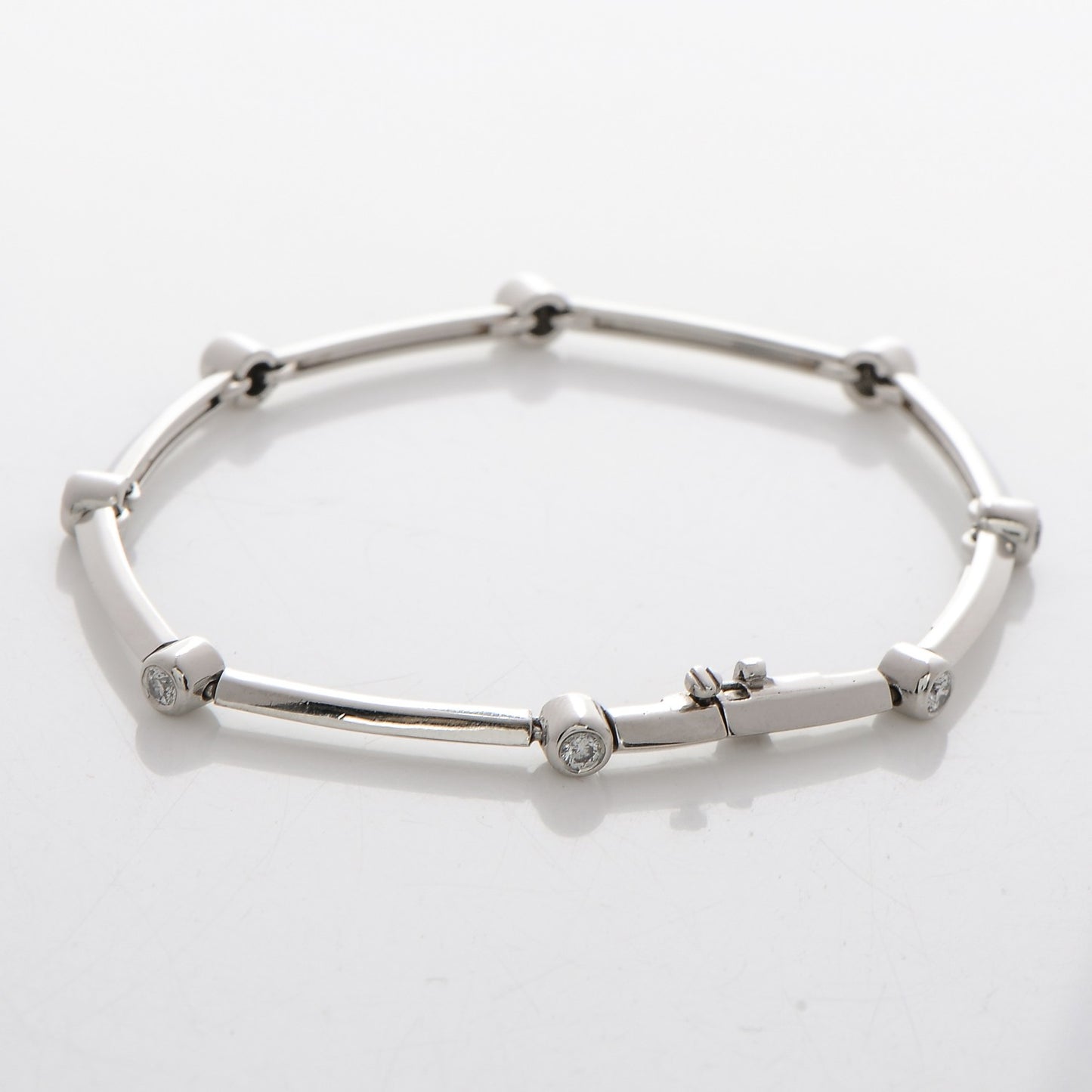 Platinum Diamond 8 Station Bracelet