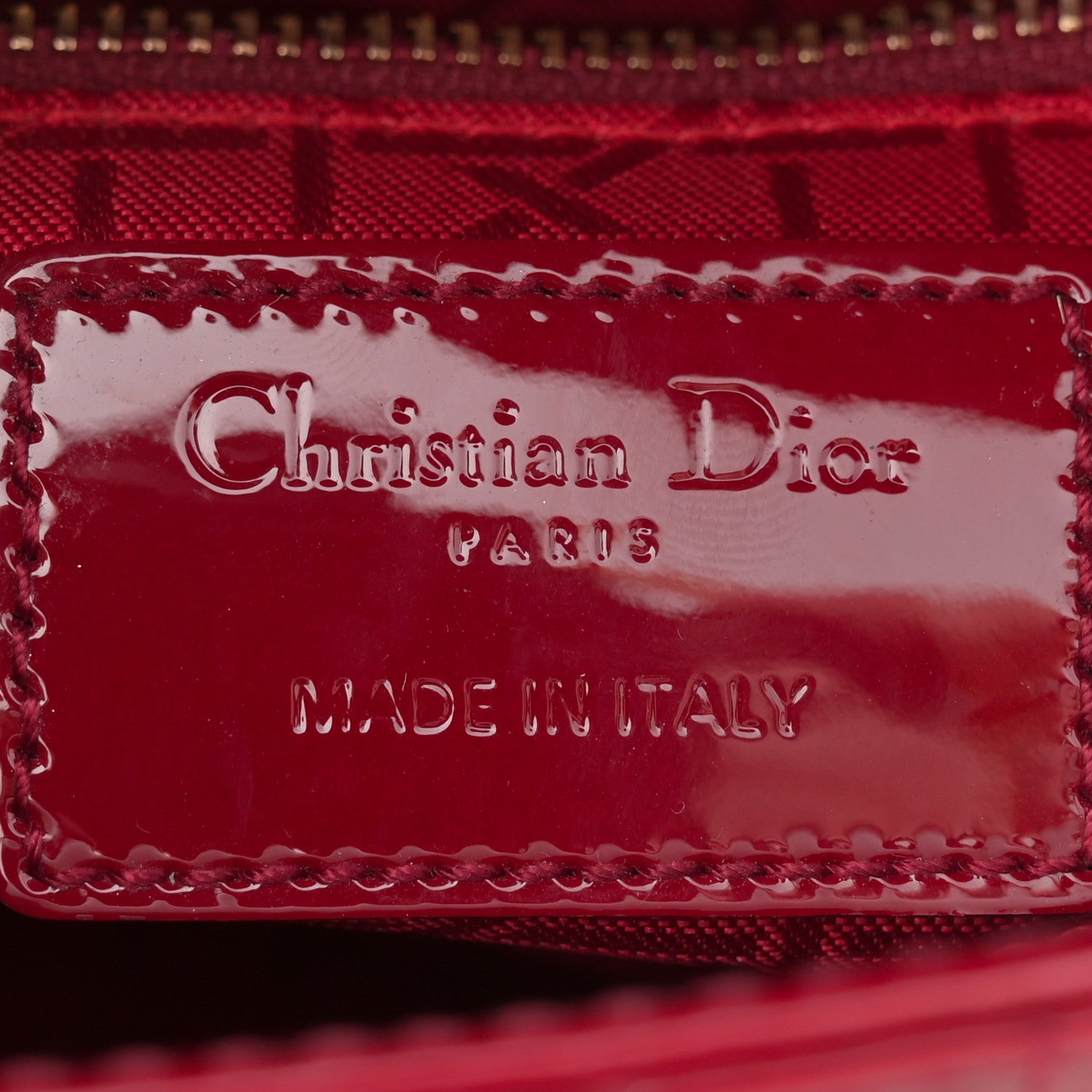 Christian Dior Patent Cannage Mini Lady Dior Red 6 of 11