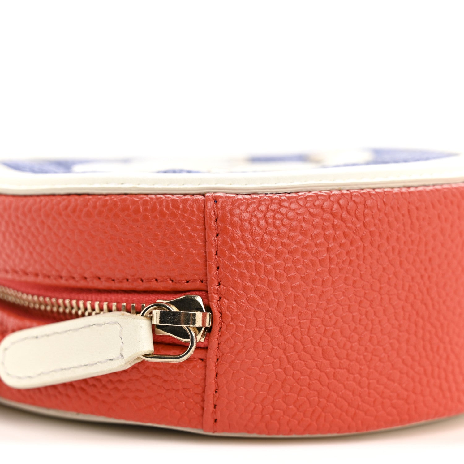 Chanel Caviar Quilted Round Filigree Crossbody Blue White Red 9 of 12