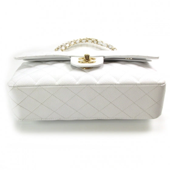 Chanel Caviar Quilted Medium Double Flap White 4 of 12