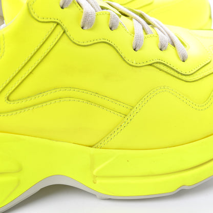Gucci Calfskin Mens Rhyton Sneakers 10.5 Yellow Fluo 11 of 12