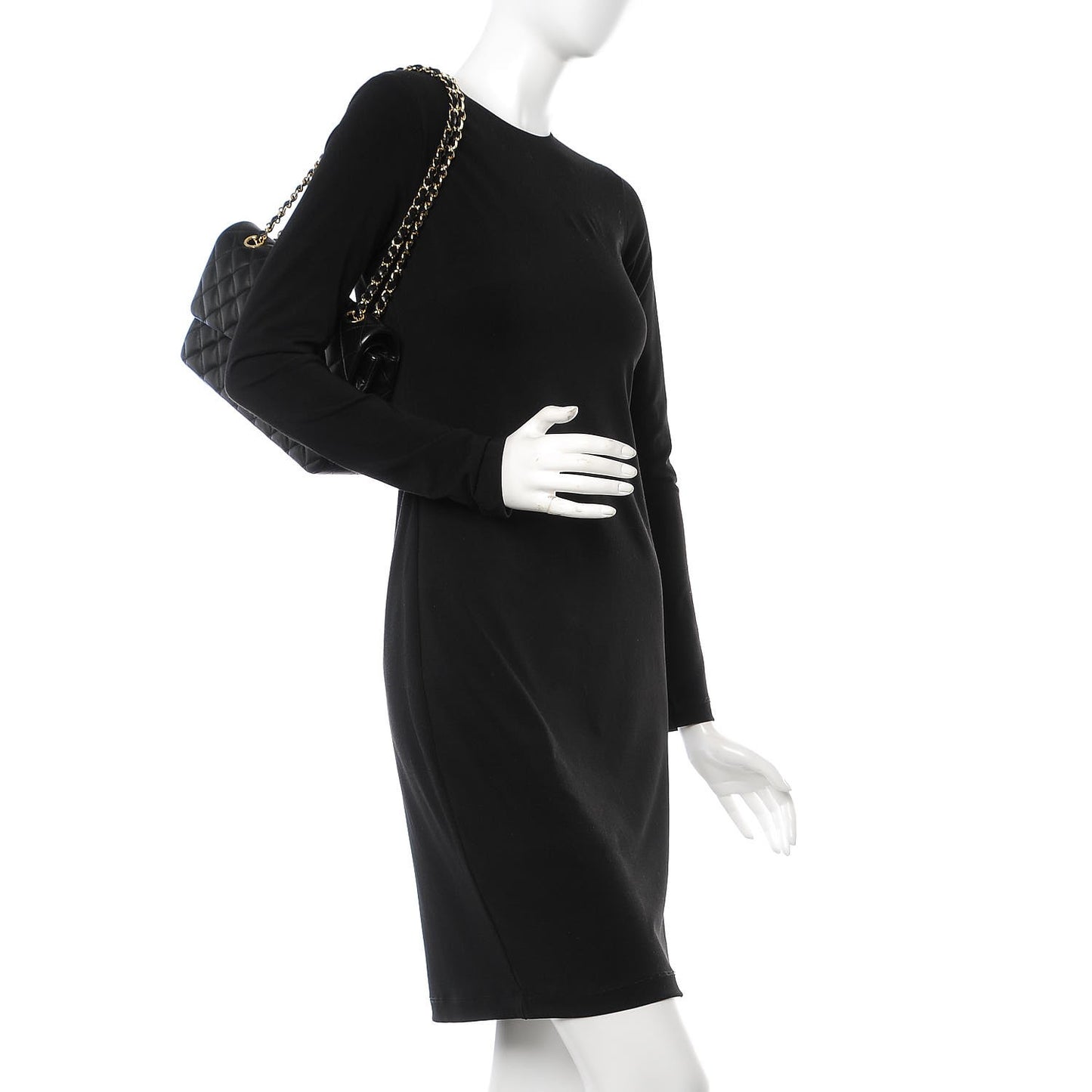 Lambskin Quilted Medium Double Flap Black