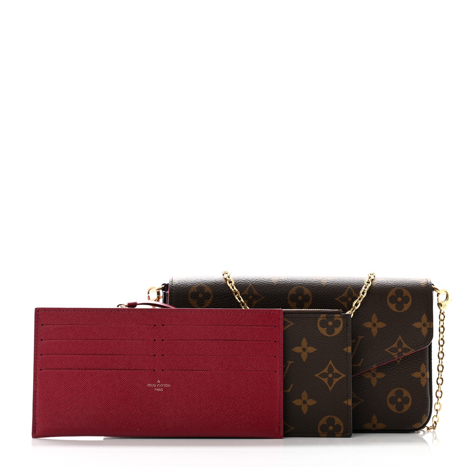 Louis Vuitton Monogram Pochette Felicie Chain Wallet Fuchsia 3 of 11