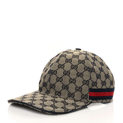 Gucci Monogram Web Baseball Hat L Beige Blue 1 of 8