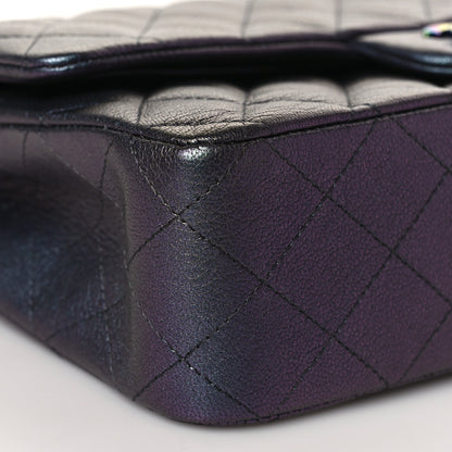 Chanel Iridescent Goatskin Quilted Medium Double Flap Purple 8 of 9