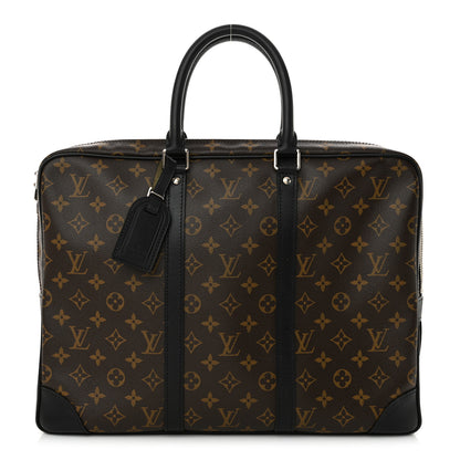 Louis Vuitton Monogram Macassar Porte Documents Voyage Soft Briefcase 1 of 10