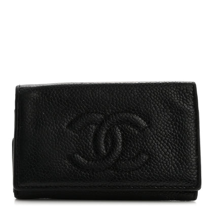 Chanel Caviar Timeless CC 6 Key Holder Case Black 1 of 13
