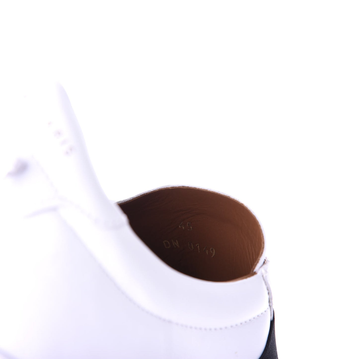 Calfskin Band Logo Mens Urban Street Sneakers 45 White Black