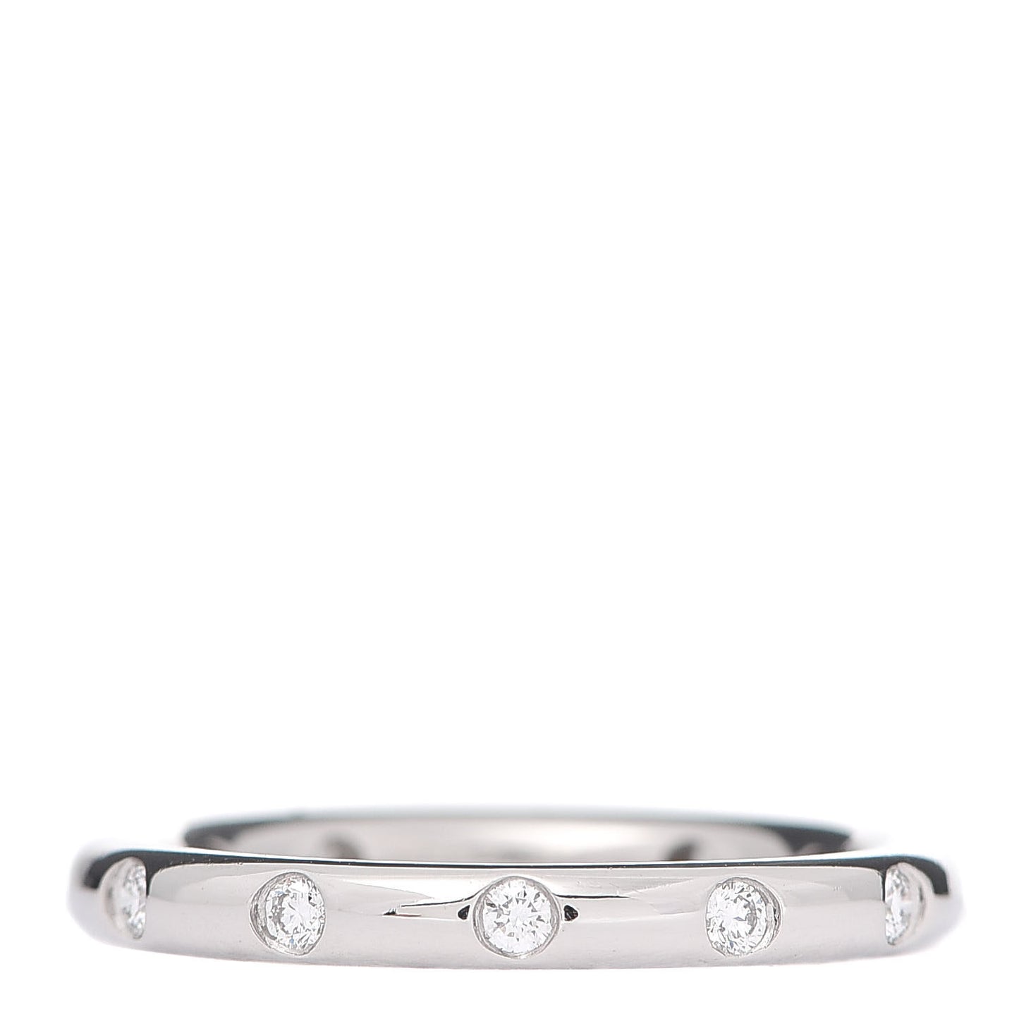 Platinum Diamond Bezet Band Ring 53 6.5