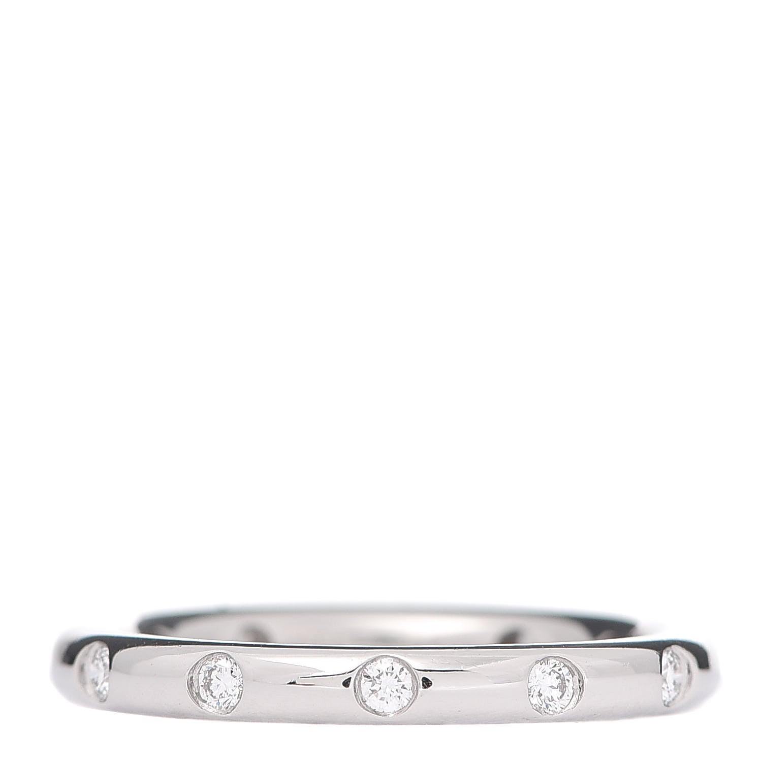 Tiffany Platinum Diamond Bezet Band Ring 53 6.5 3 of 5