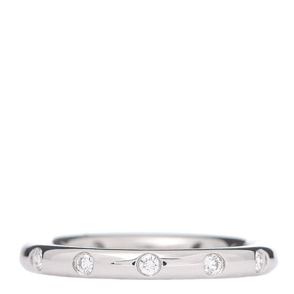 Tiffany Platinum Diamond Bezet Band Ring 53 6.5 3 of 5