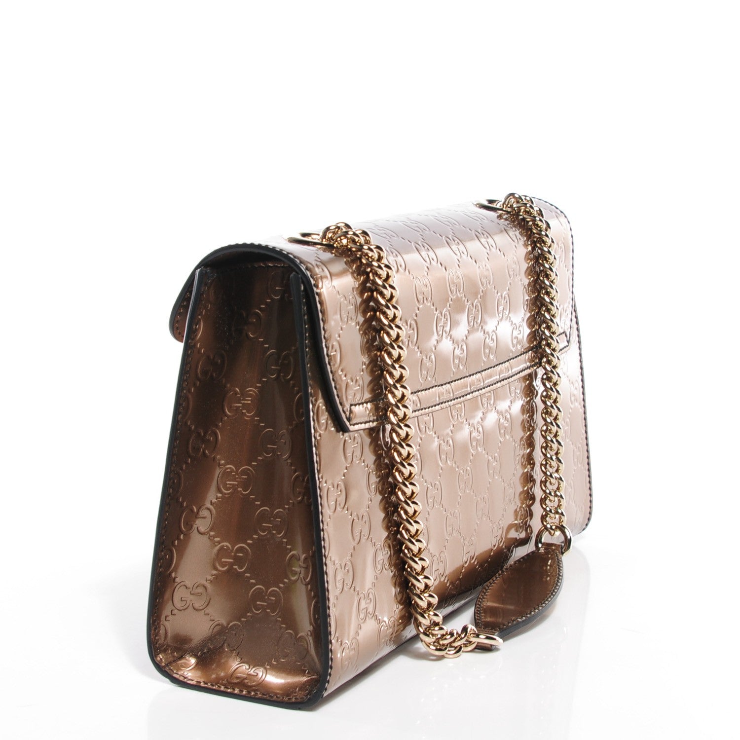 Gucci Shine Guccissima Medium Emily Chain Shoulder Bag Acero 3 of 7