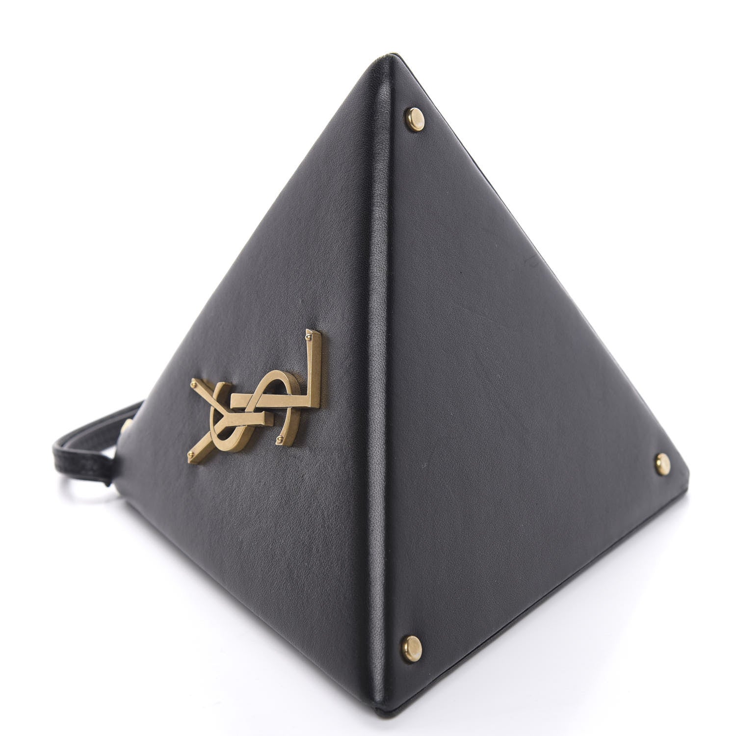 Saint Laurent Lambskin Pyramid Clutch Black 8 of 10