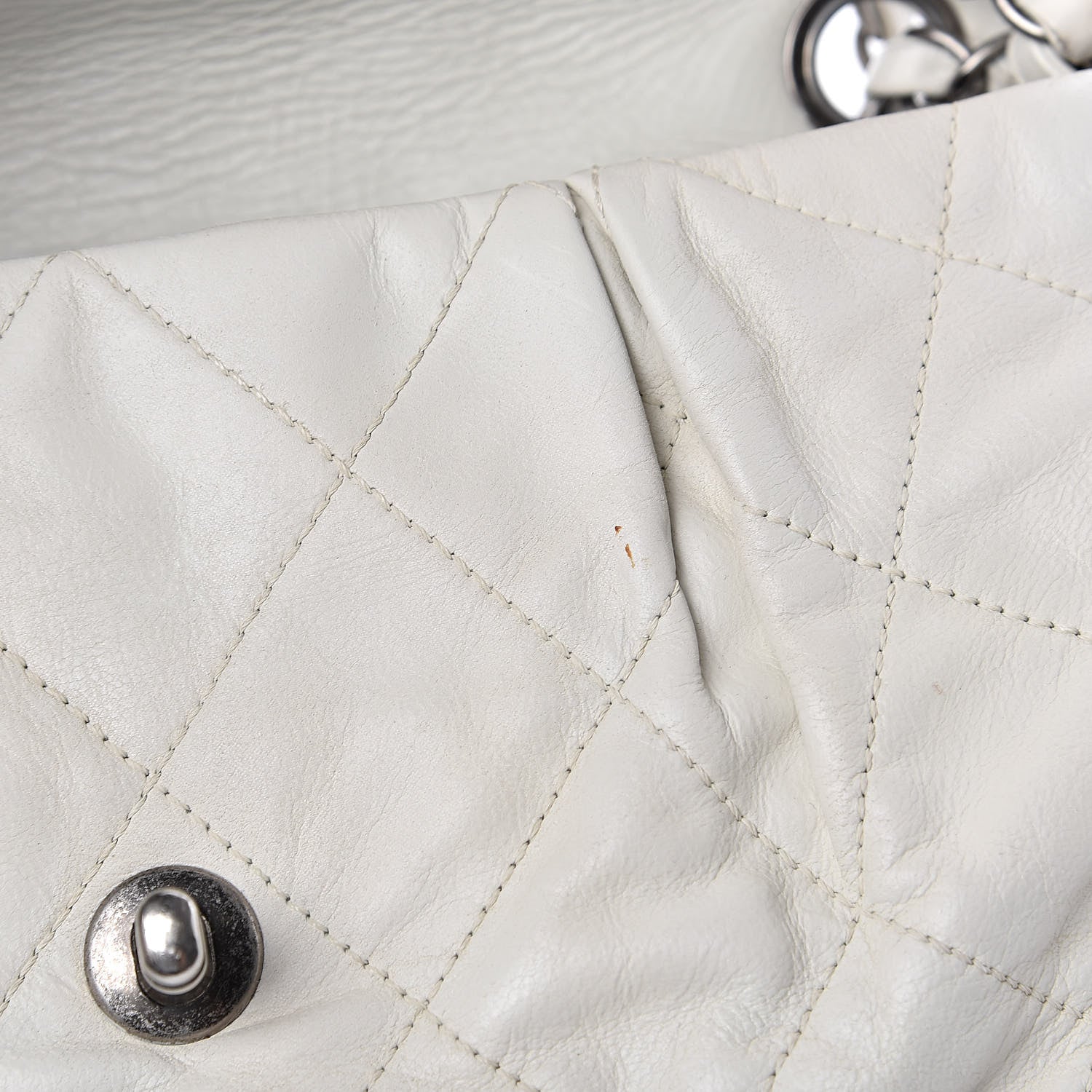 Chanel Calfskin Quilted East West Flap White 8 of 12