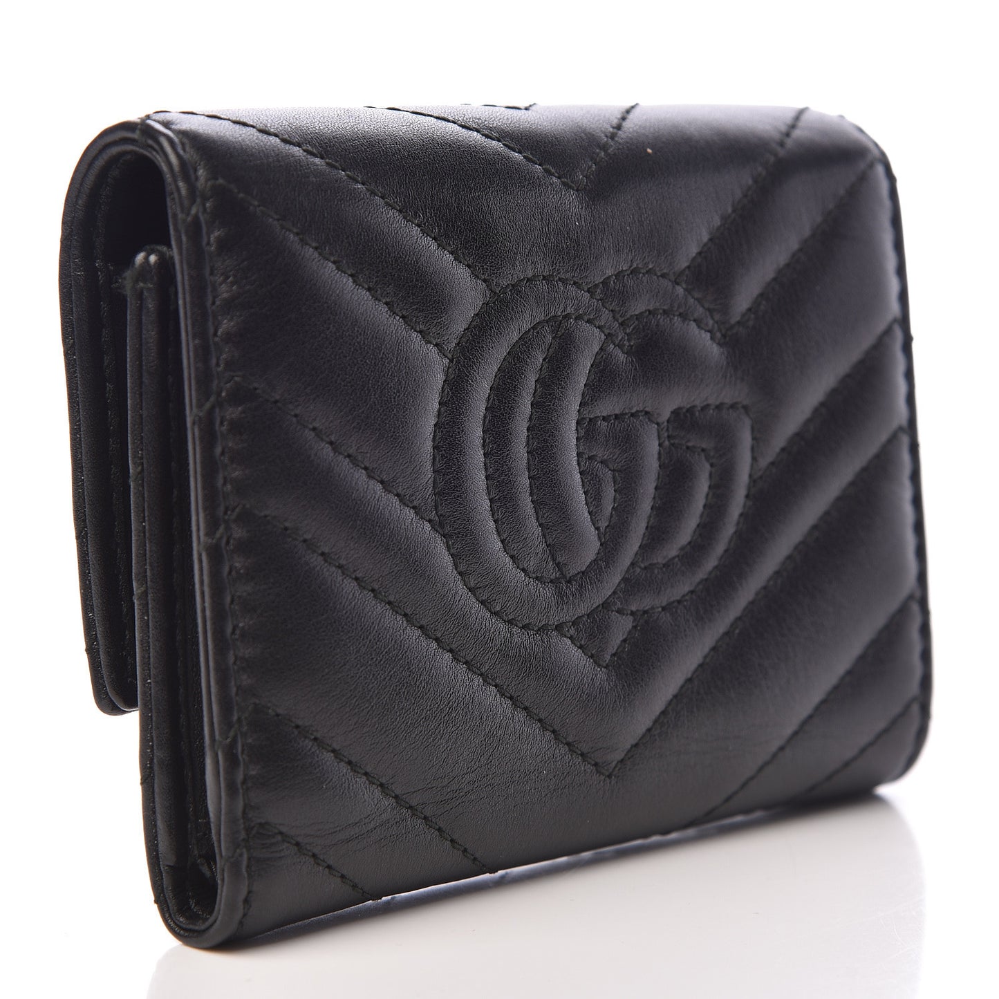 Calfskin Matelasse GG Marmont Wallet Black