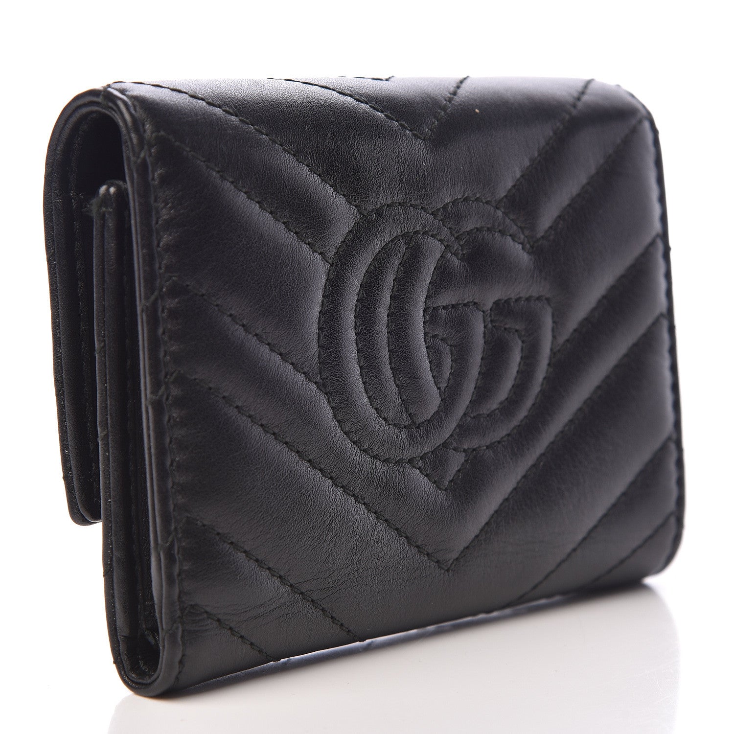 Gucci Calfskin Matelasse GG Marmont Wallet Black 3 of 10