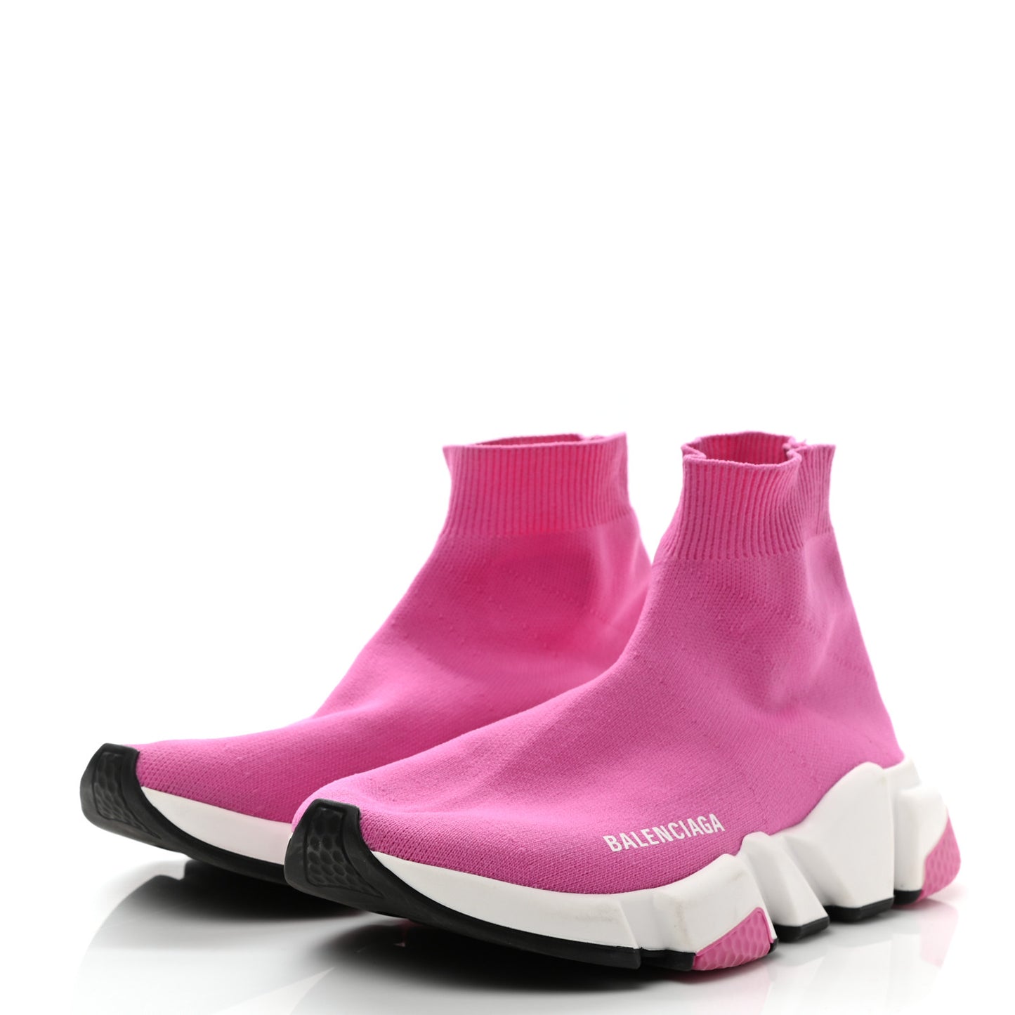 Neoprene Knit Tri-Color Sole Womens Speed Sneakers 37 Pink White Black