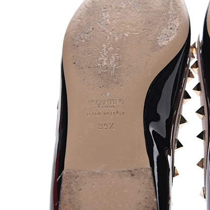 Valentino Garavani Patent Rockstud Ballerina Flats 39.5 Black Poudre 6 of 15