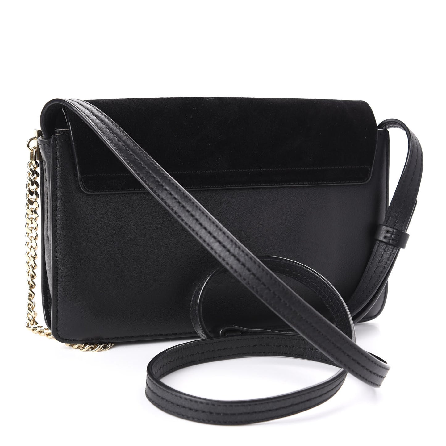 Suede Calfskin Small Faye Shoulder Bag Black