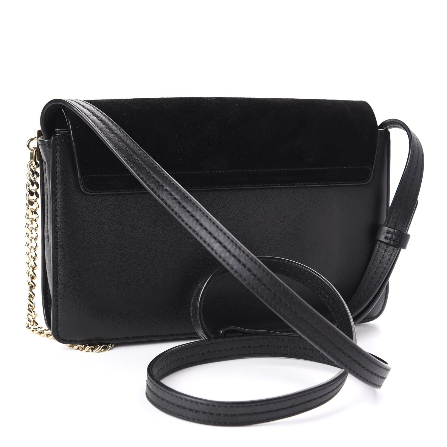 Chloe Suede Calfskin Small Faye Shoulder Bag Black 3 of 12