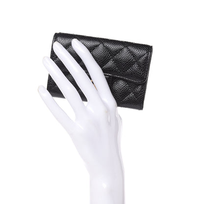 Chanel Caviar Quilted Flap Card Holder Black 2 of 9