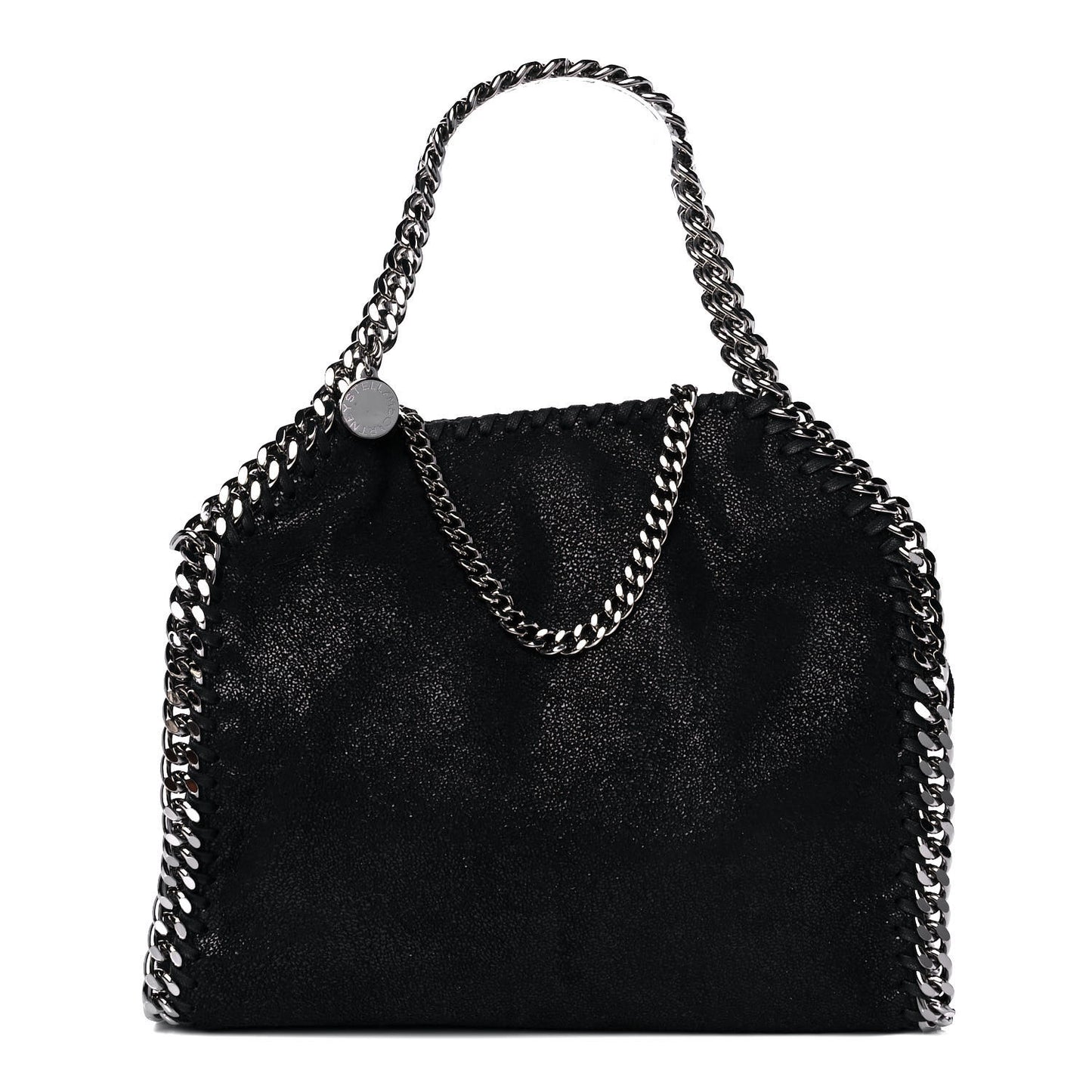 Shaggy Deer Mini Falabella Fold Over Tote Black
