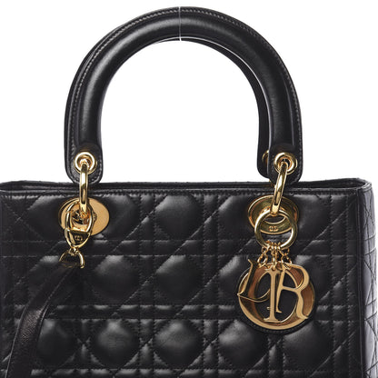 Christian Dior Lambskin Cannage Medium Lady Dior Black 11 of 11