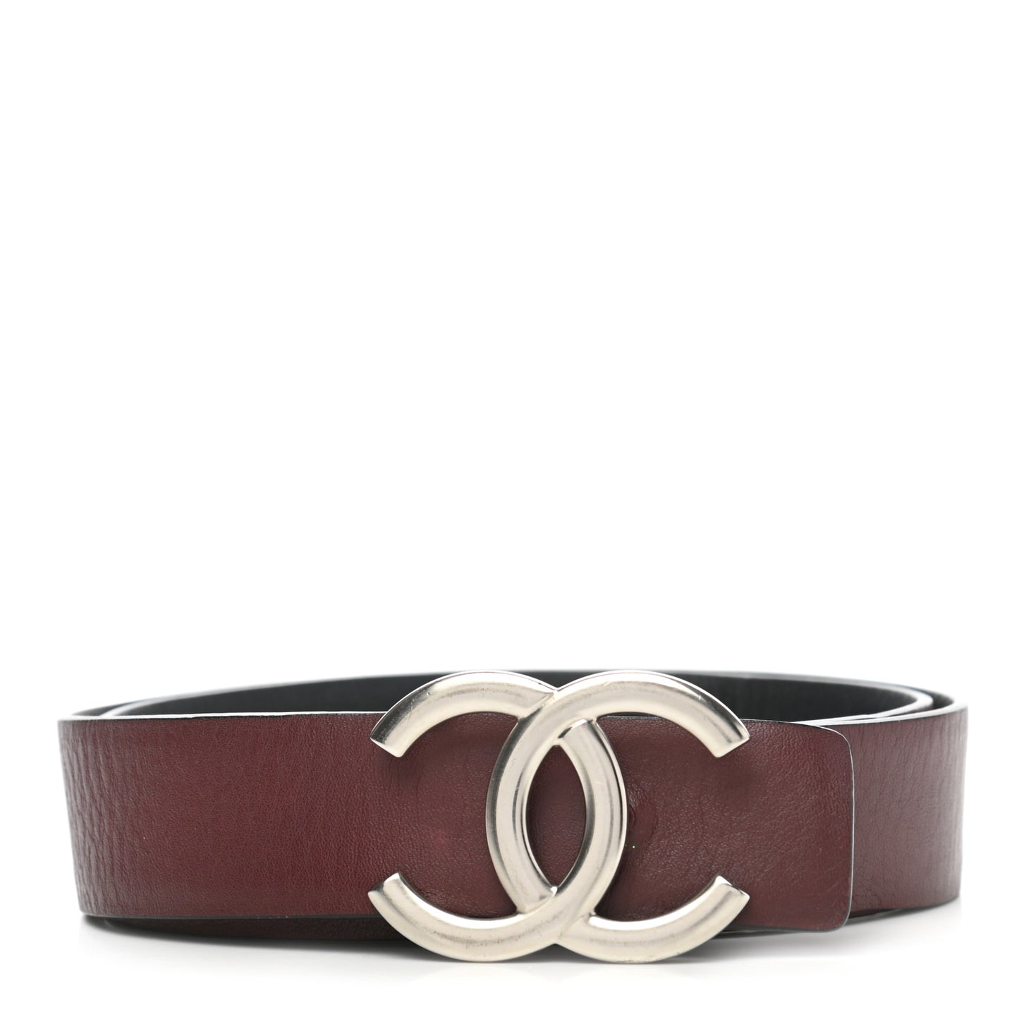 Calfskin CC Reversible Belt 70 Black Burgundy