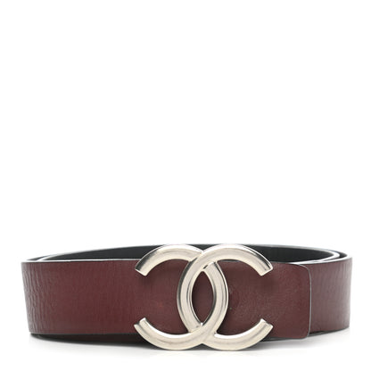 Chanel Calfskin CC Reversible Belt 70 Black Burgundy 1 of 8