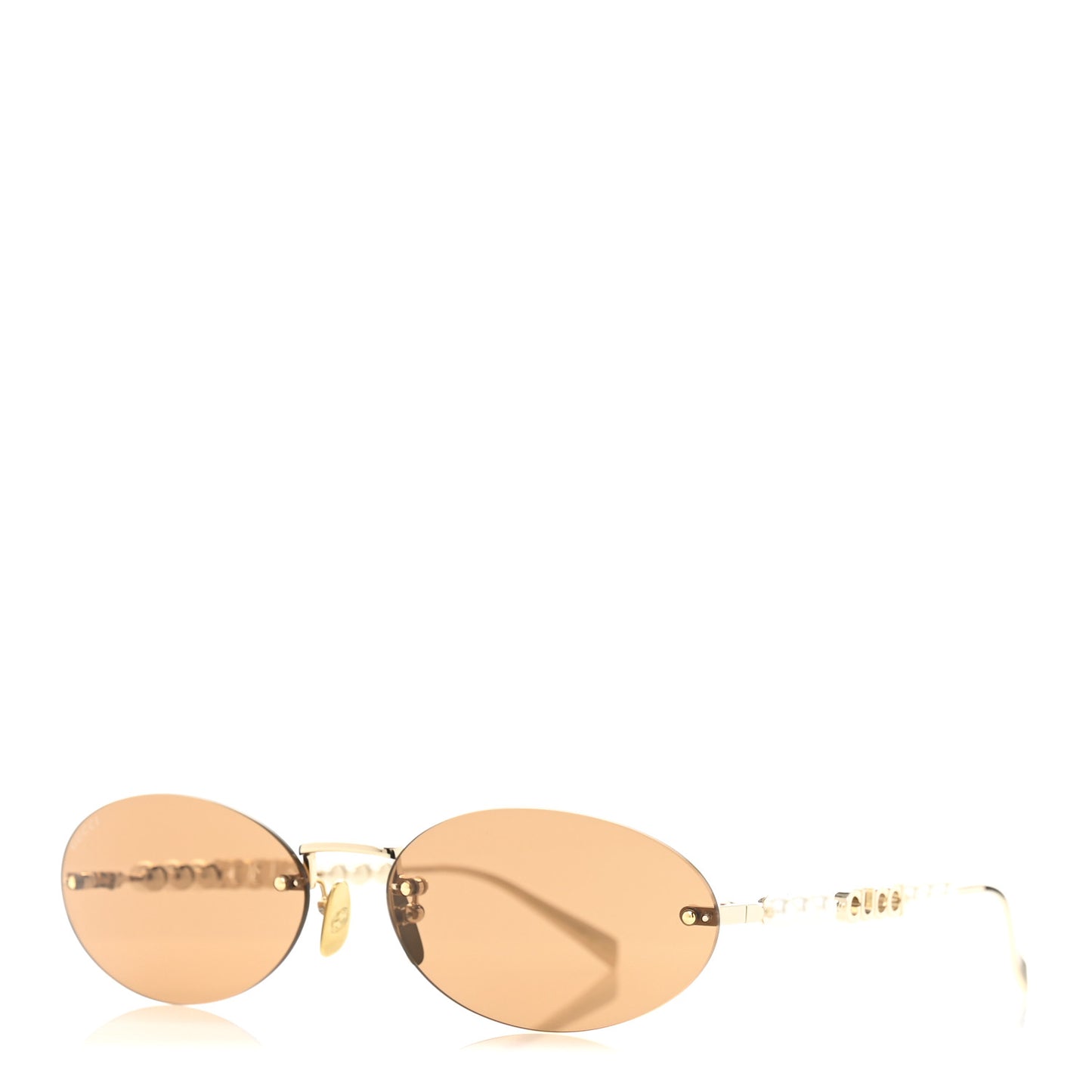 Metal Pearl Oval Sunglasses GG1922S Gold