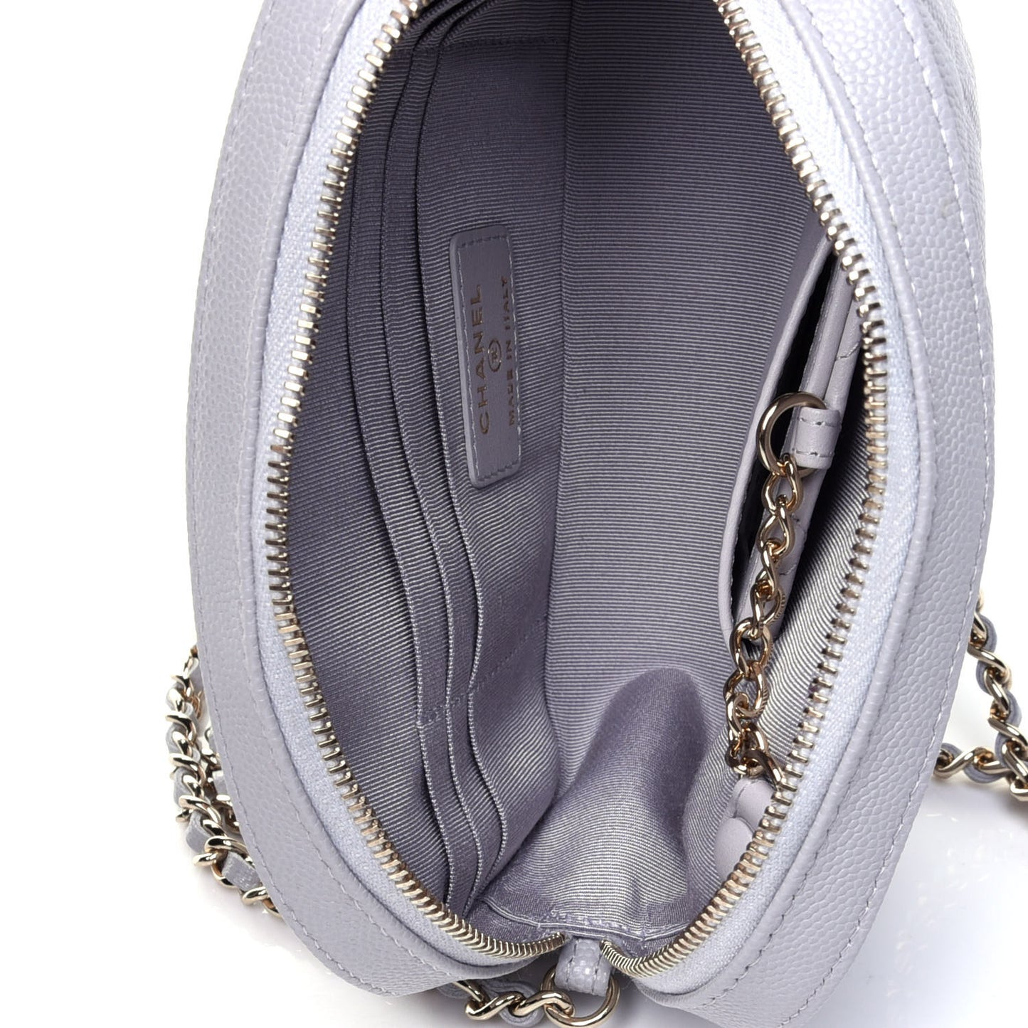 Caviar Quilted Camera Case Grey