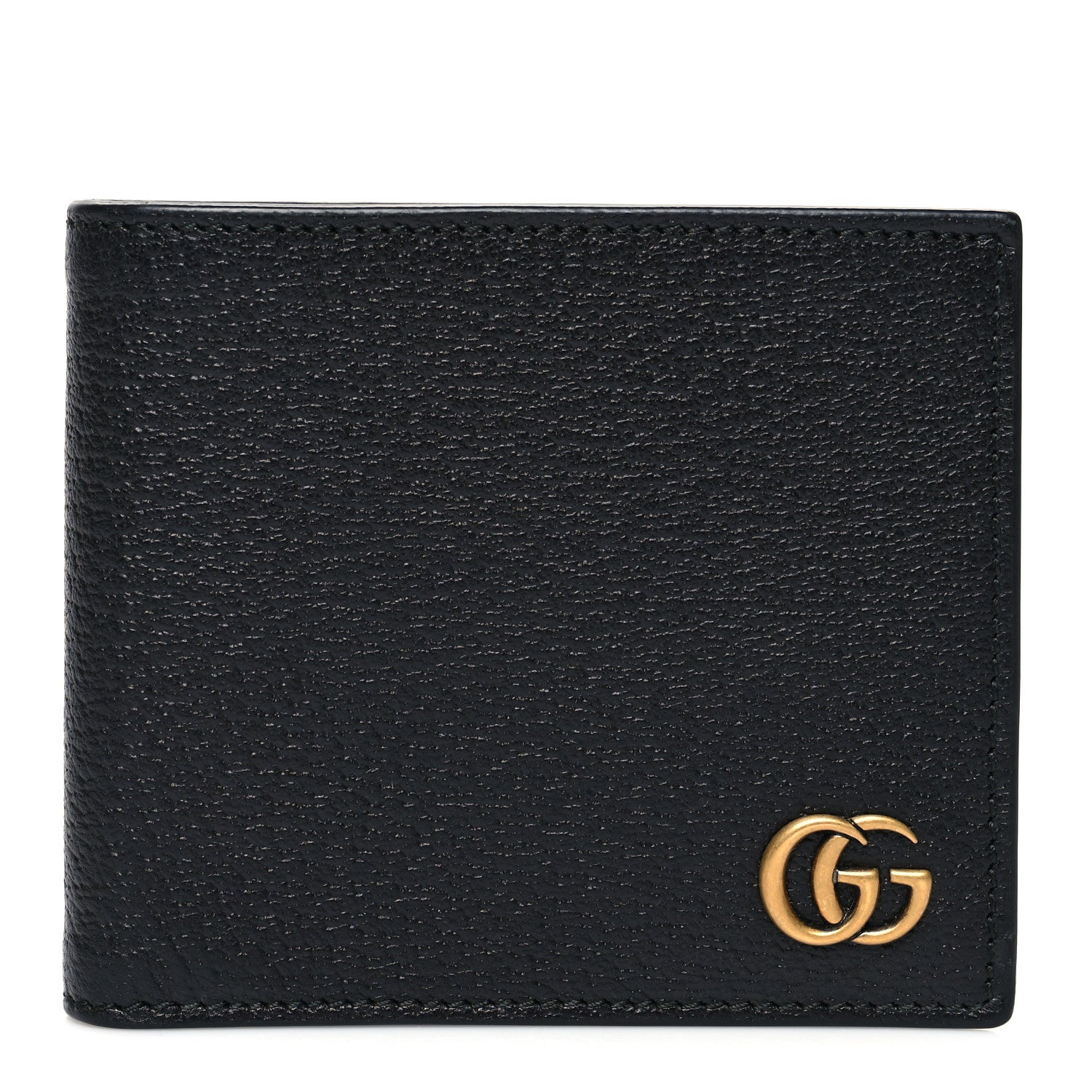 Gucci Textured Calfskin GG Marmont Bi-Fold Coin Wallet Black 1 of 10