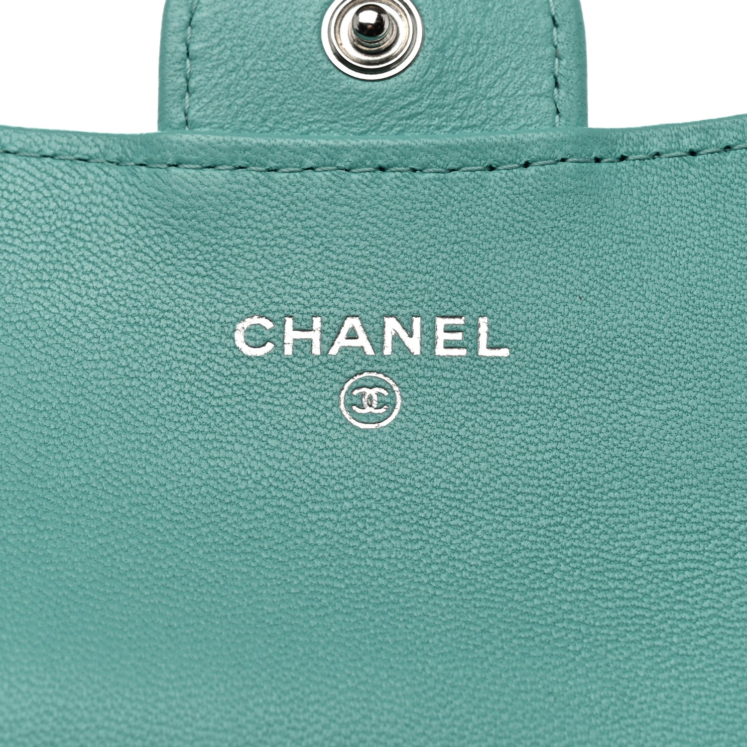 Chanel Lambskin Quilted Flap Card Holder Wallet Turquoise 7 of 11