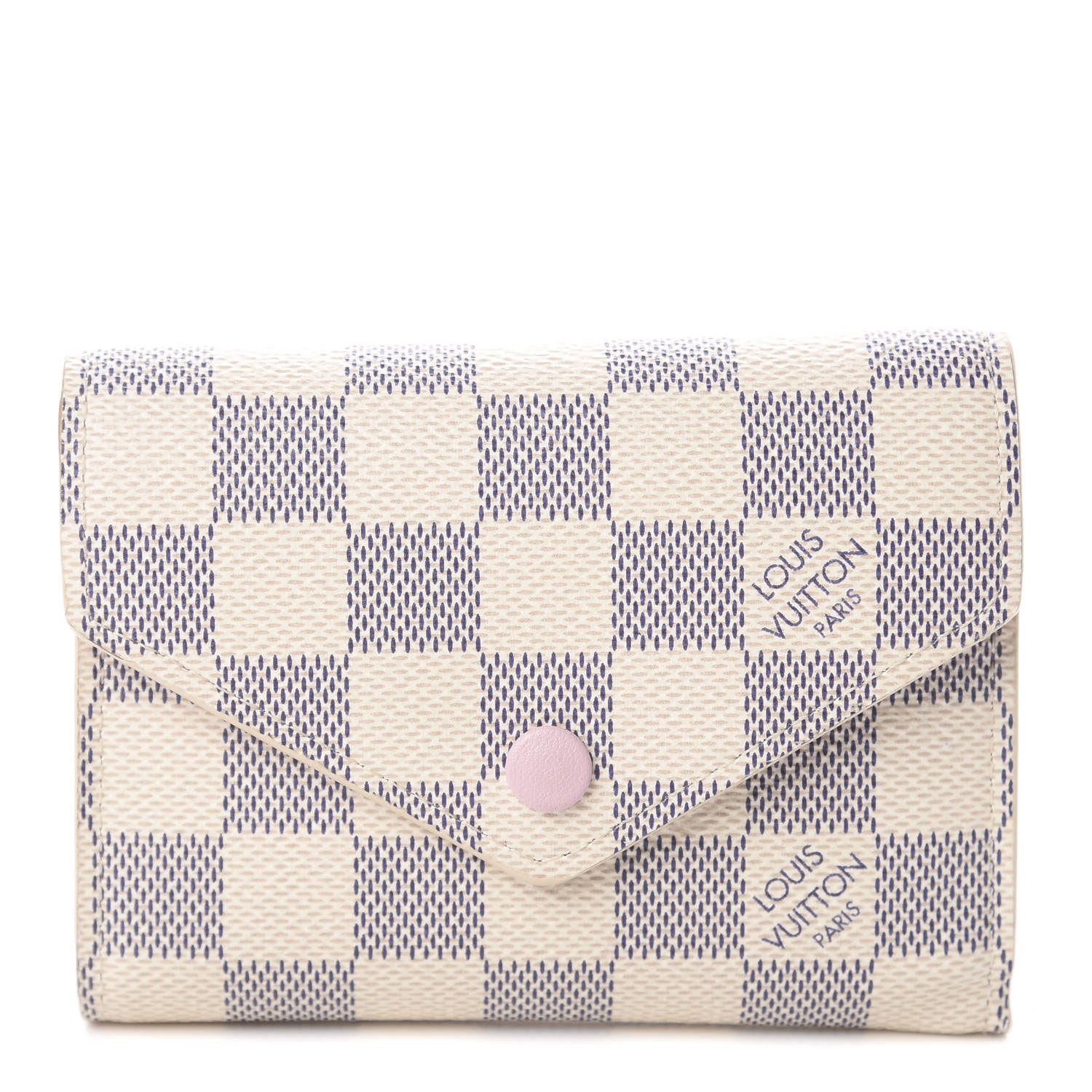 Louis Vuitton Damier Azur Victorine Wallet Rose Ballerine 1 of 5