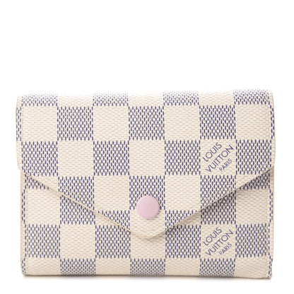 Louis Vuitton Damier Azur Victorine Wallet Rose Ballerine 1 of 5