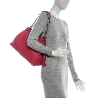 Gucci Pebbled Calfskin Medium Soho Chain Shoulder Bag Pink 2 of 6