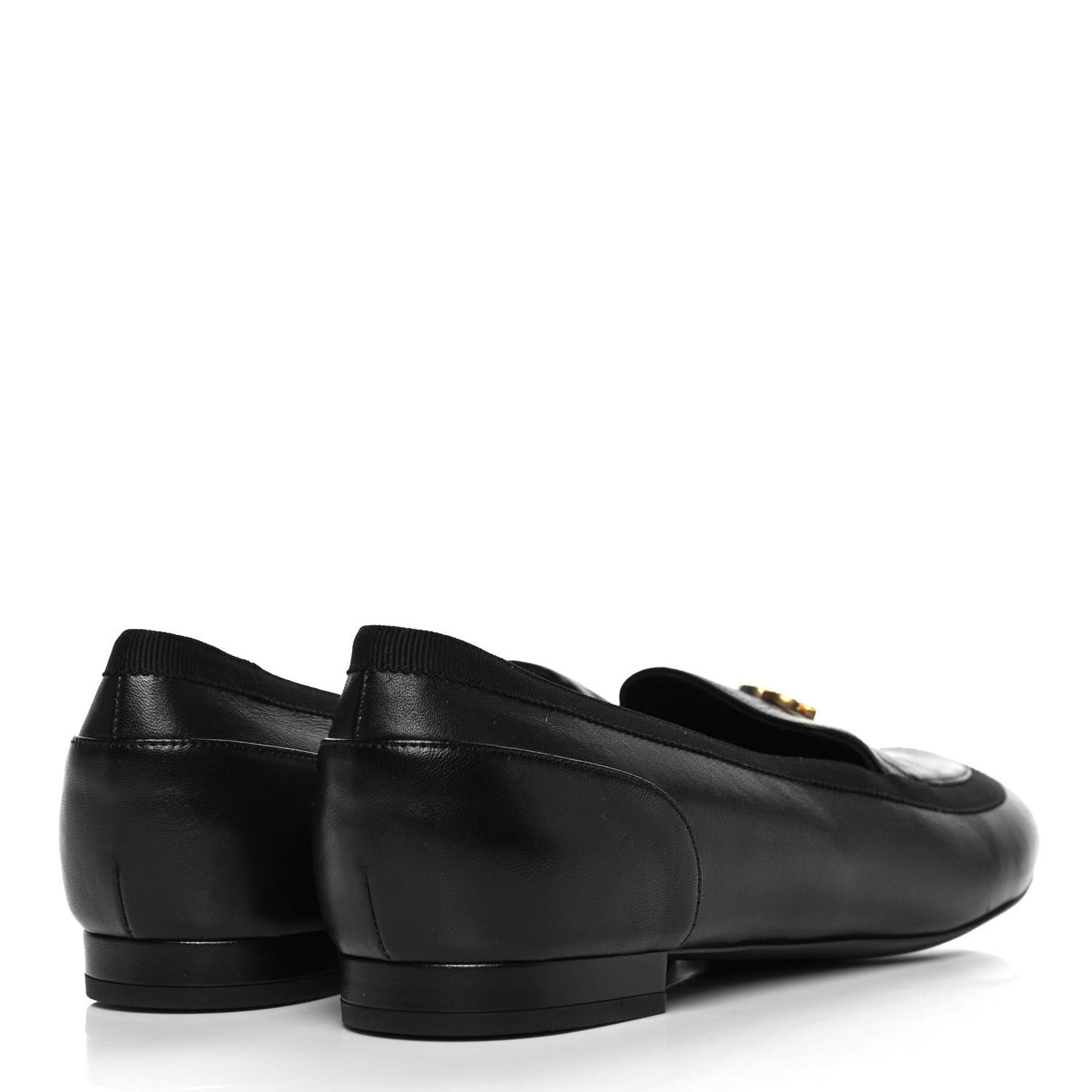 Lambskin CC Mocassin Loafers 39.5 Black