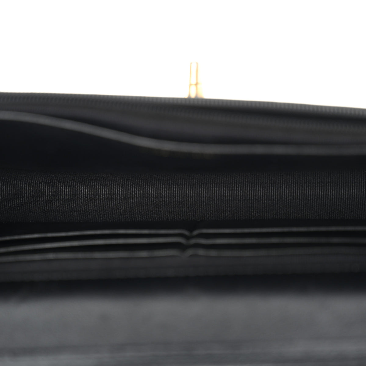 Lambskin Quilted Logo WOC Wallet On Chain Black