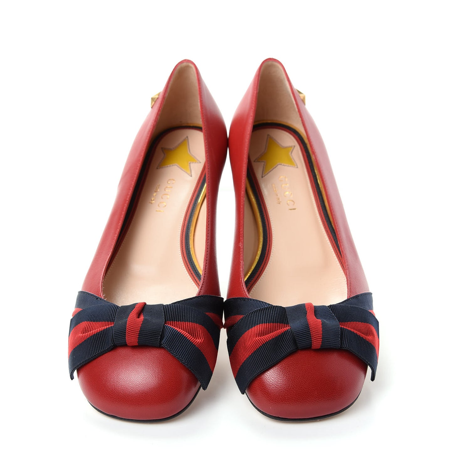 Calfskin Web Bow Ballerina Flat 36.5 Red