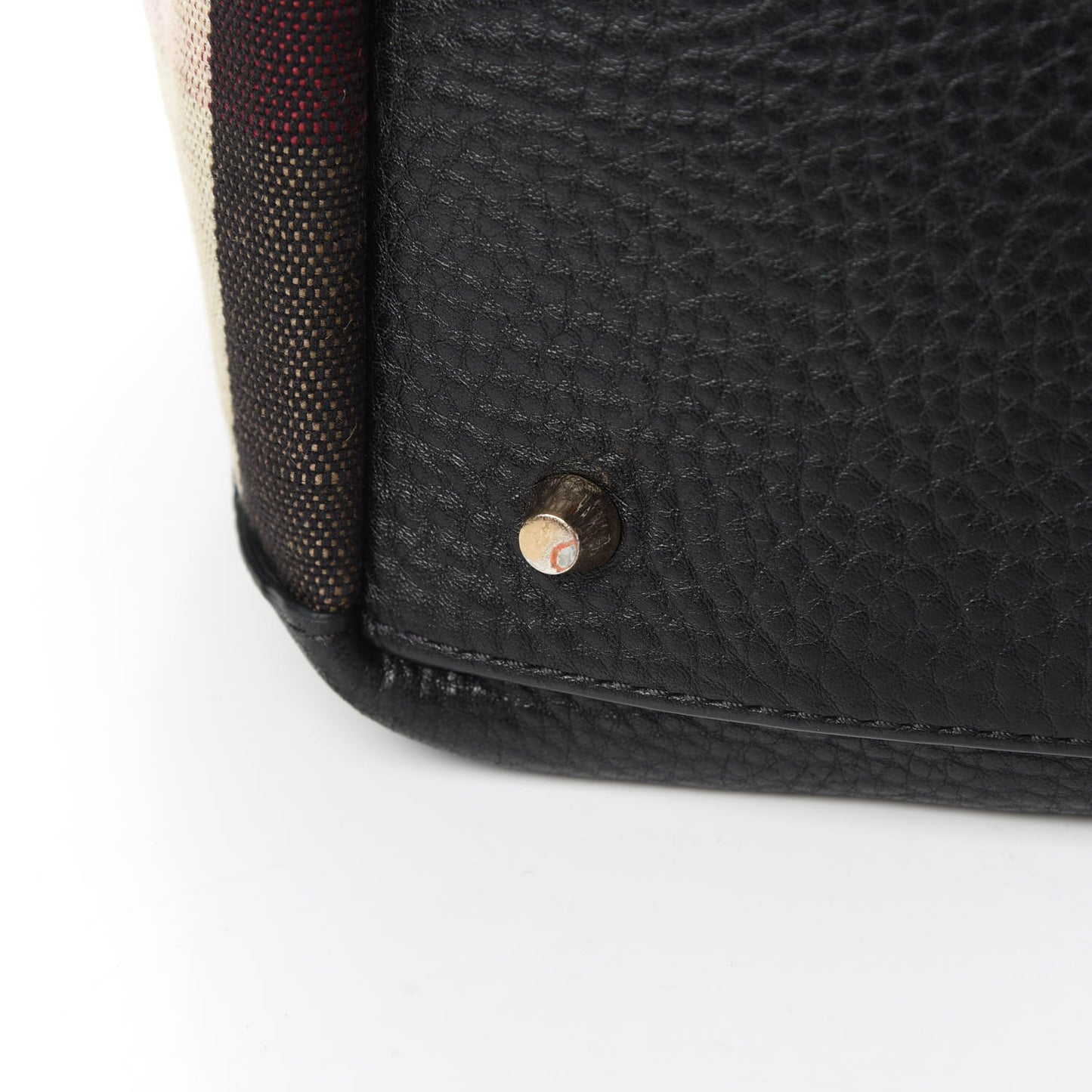 Grainy Calfskin House Check Medium Maidstone Black