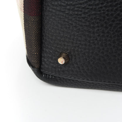 Burberry Grainy Calfskin House Check Medium Maidstone Black 13 of 14