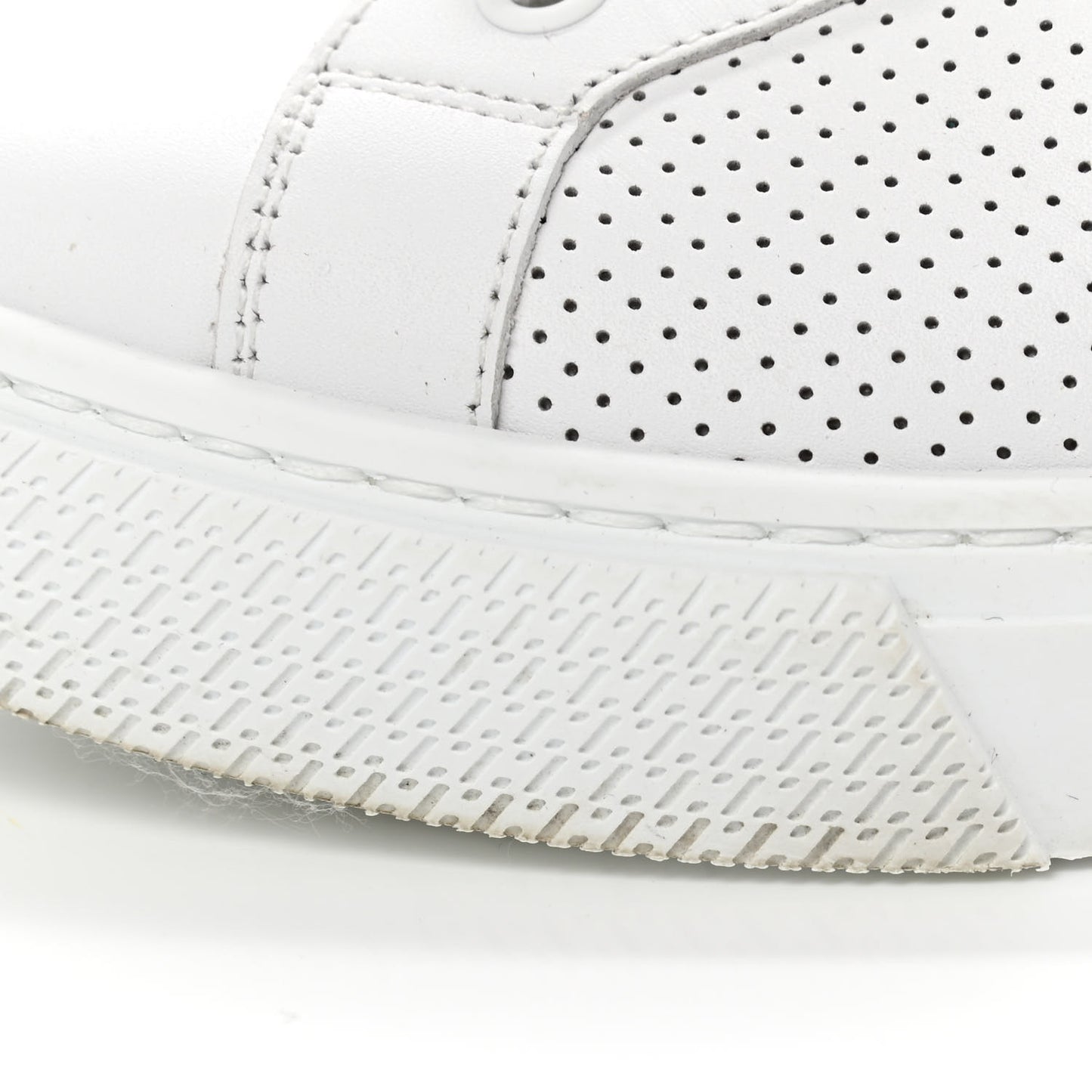 Calfskin Perforated Day Sneakers 36 White