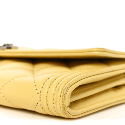 Chanel Lambskin Quilted Large Boy Flap Wallet Yellow 9 of 9