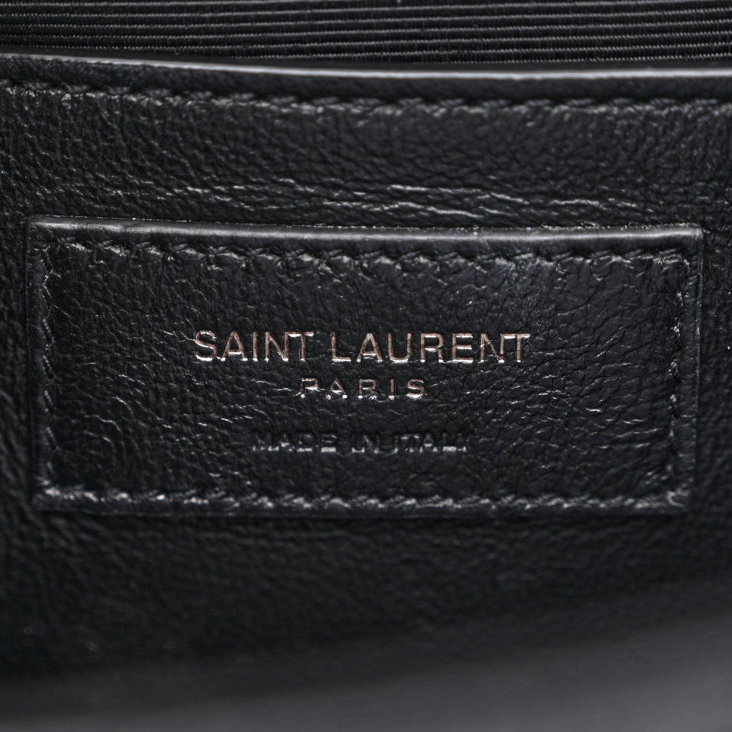 SAINT LAURENT Grain De Poudre Textured Mixed Matelasse Triquilt Medium Monogram Monochrome Satchel Black