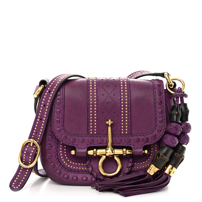 Gucci Calfskin Small Snaffle Bit Shoulder Bag Purple 1 of 11