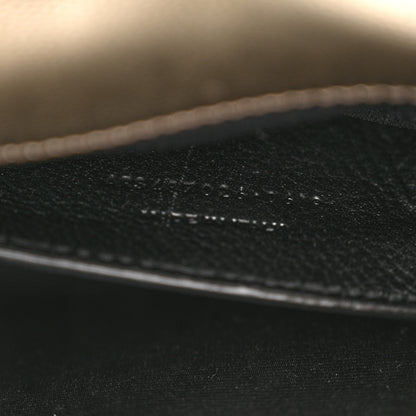 Saint Laurent Metallic Grain De Poudre Textured Mixed Matelasse Triquilt Medium Monogram Satchel Gold 11 of 16